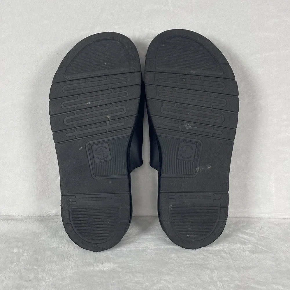 Dr. Martens Dax Slide Sandals Mens Size 9 Black Leather AirWair Sole Women's 10